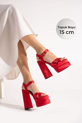 کفش مجلسی قرمز زنانه چرم مصنوعی Karınca - کد 877464229
