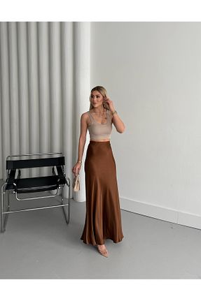 دامن سرمه ای زنانه ساتن VUNTAL - کد 888797422