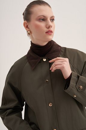 کت حجاب خاکی زنانه رگولار Aker - کد 885497477