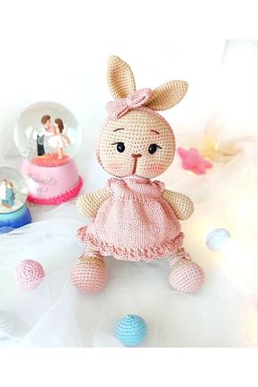 اسباب بازی مخملی صورتی بچه گانه 30 cm Handmade - کد 890197753