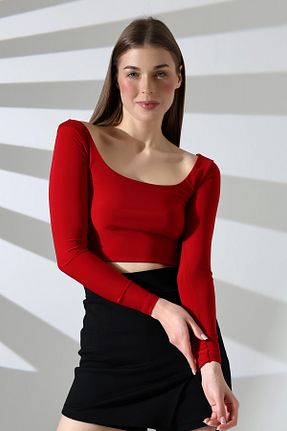 بلوز قرمز زنانه ساده MODA REYM - کد 891404371