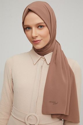 شال قهوه ای زنانه پنبه پلی استر Armine - کد 234122342
