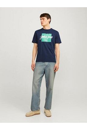تیشرت سبز مردانه یقه خدمه Jack & Jones - کد 890446509