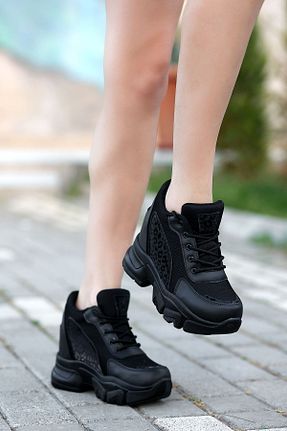 کفش بیرون مشکی زنانه چرم مصنوعی LEYDİ SHOES - کد 891416201