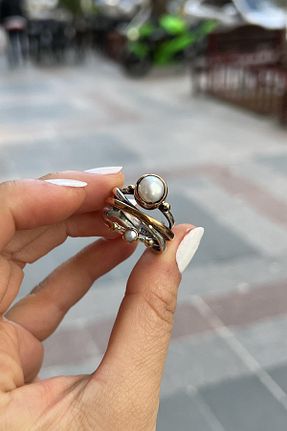 انگشتر نقره زنانه مروارید Erer Gümüş - کد 891411079