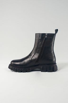 بوت / نیم بوت مشکی زنانه چرم خالص Velune - کد 882857667