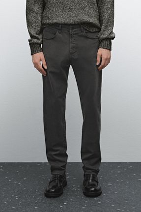 شلوار جین خاکی مردانه پاچه لوله تفنگی Massimo Dutti - کد 890458156