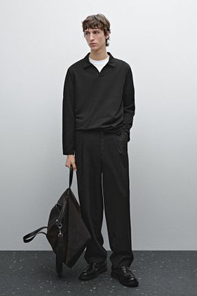 پلیور مشکی مردانه ساده Massimo Dutti - کد 891420379