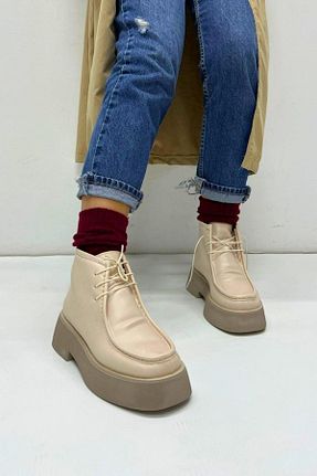 بوت / نیم بوت بژ زنانه پاشنه تخت inizio - کد 859901505