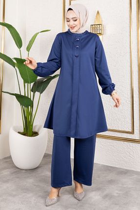 ست بالاتنه و پائین تنه سرمه ای زنانه بافت modapinhan - کد 891439355