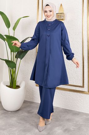 ست بالاتنه و پائین تنه سرمه ای زنانه بافت modapinhan - کد 891439355