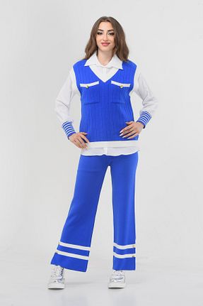 ست بالاتنه و پائین تنه آبی زنانه تریکو NEWC - کد 890957120