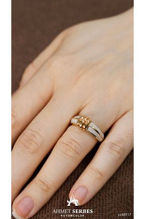 انگشتر طلا طلائی زنانه 14 عیار CETAŞ - کد 890479514