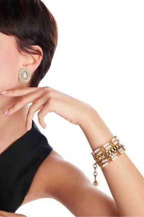 گوشواره جواهر طلائی روکش طلا Mon Reve - کد 470231512