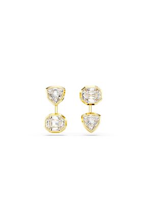 گوشواره جواهر طلائی رودیوم Swarovski - کد 890505870
