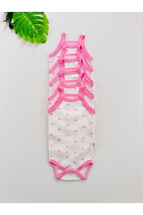 بادی و سرهمی نوزادی صورتی بچه گانه پنبه - ویسکون - پلی استر EFU BABY - کد 890500708