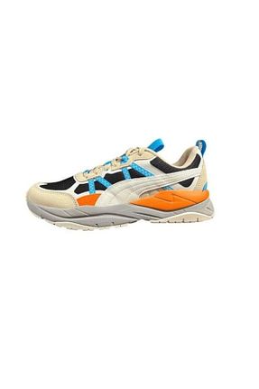 کفش اسنیکر بژ مردانه چرم اصل Puma - کد 801125668