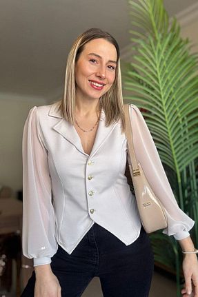 بلوز طوسی زنانه پلنگی KUBOS MODA - کد 890511132