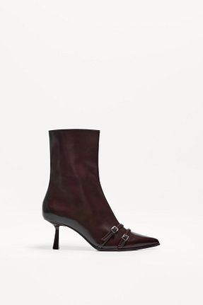 بوت / نیم بوت قهوه ای زنانه پلی اورتان Bershka - کد 890526930
