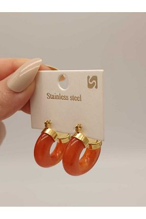 گوشواره استیل (فولاد) نارنجی زنانه استیل (فولاد) TLSMACCESORIES - کد 890526992