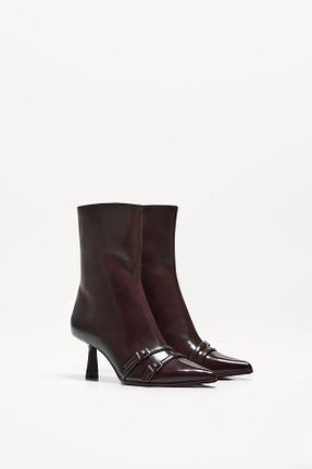 بوت / نیم بوت قهوه ای زنانه پلی اورتان Bershka - کد 890526930