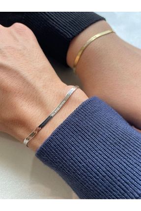 دستبند نقره طوسی زنانه 925 عیار carrot silver - کد 890533741