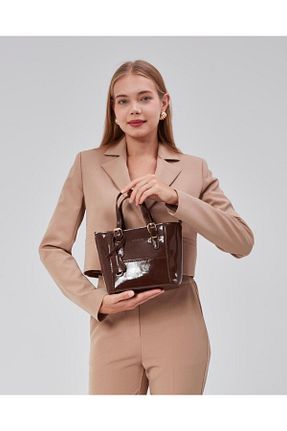 کیف دوشی قهوه ای زنانه چرم مصنوعی ÇANTA - کد 890597491