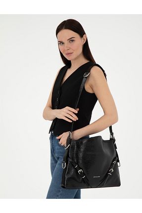 کیف دوشی مشکی زنانه چرم مصنوعی Pierre Cardin - کد 890584430