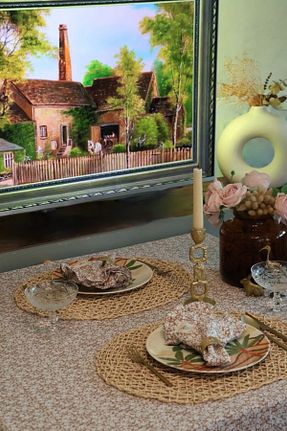 رومیزی قهوه ای پنبه ای vintagetasarım - کد 890221435