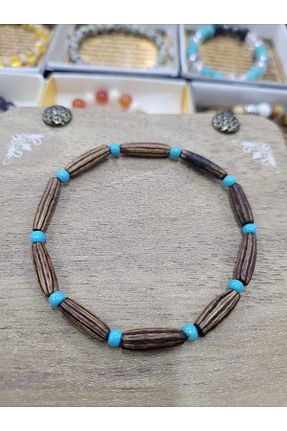 دستبند جواهر قهوه ای زنانه سنگ طبیعی ztt - کد 860738593