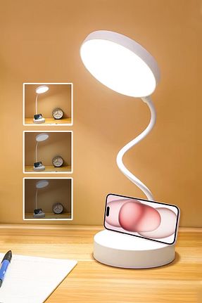 چراغ مطالعه / رومیزی سفید پلاستیک DEMPOWER - کد 890490023