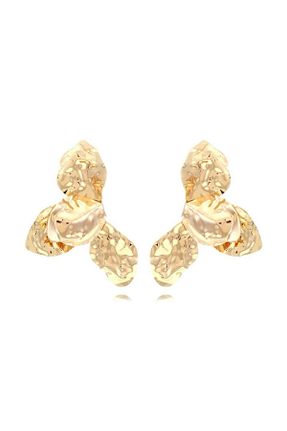 گوشواره جواهر طلائی میخ Pelin Aksesuar - کد 785360883