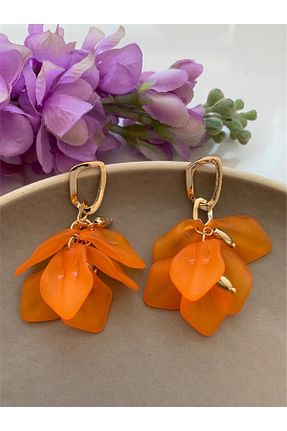 گوشواره جواهر نارنجی اکریلیک Pelin Aksesuar - کد 327723683