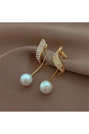 گوشواره جواهر طلائی مروارید Pelin Aksesuar - کد 327718175