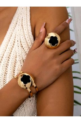 ست استیل طلائی زنانه روکش طلا SE Jewellery - کد 890638646