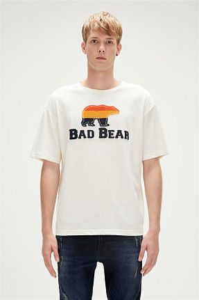 تیشرت سفید مردانه یقه دوچرخه Bad Bear - کد 635209959