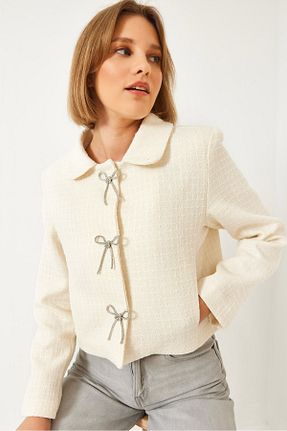 کت سفید زنانه رگولار Bianco Lucci - کد 890639754