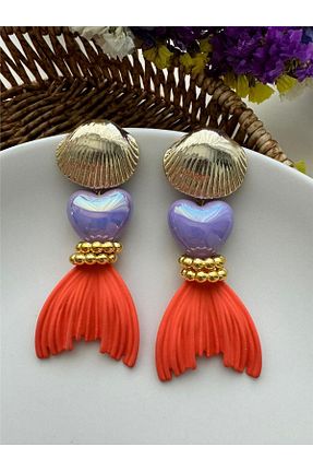 گوشواره جواهر نارنجی Pelin Aksesuar - کد 833079375