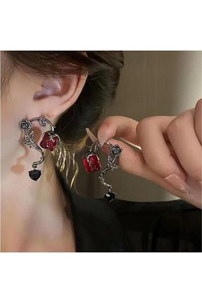 گوشواره جواهر قرمز Pelin Aksesuar - کد 833291607