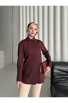 پیراهن حجاب زرشکی زنانه رگولار Melisa Boutique By Selma Özkan - کد 890658431