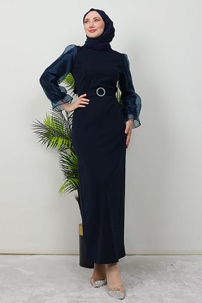 لباس حجاب سرمه ای زنانه Kalem giz astore - کد 891710846