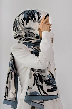 شال آبی زنانه Medine İpeği Vissona - کد 890695565