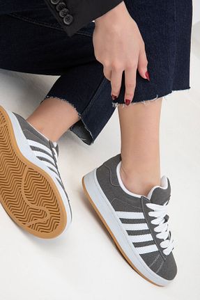 کفش اسنیکر طوسی زنانه بند دار SOHO - کد 888617545