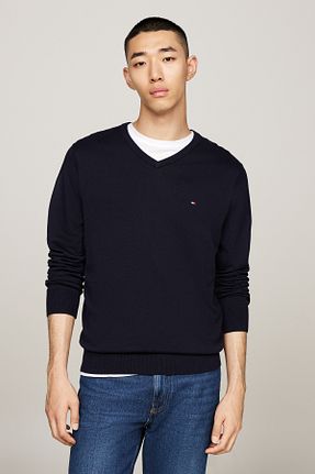 پلیور سرمه ای مردانه ساده Tommy Hilfiger - کد 889677574