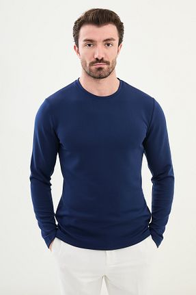 تیشرت سرمه ای مردانه اسلیم فیت Mcr - کد 888641755