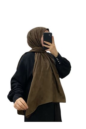 شال قهوه ای زنانه پنبه ای LOSYANA - کد 888643665