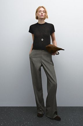 شلوار قهوه ای زنانه پشمی Massimo Dutti - کد 888654044