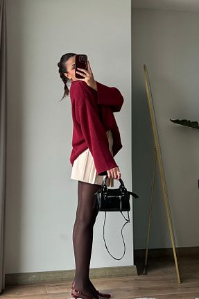 پلیور قرمز زنانه ساده Güneş - کد 888654386