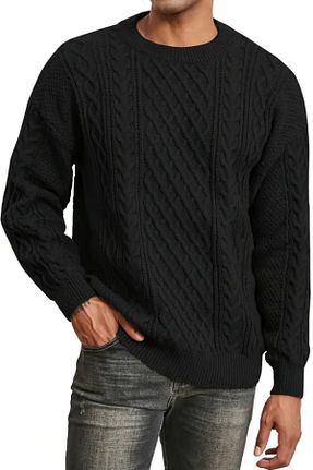 پلیور مشکی مردانه Saç Örgü Tarz Cool - کد 888655687