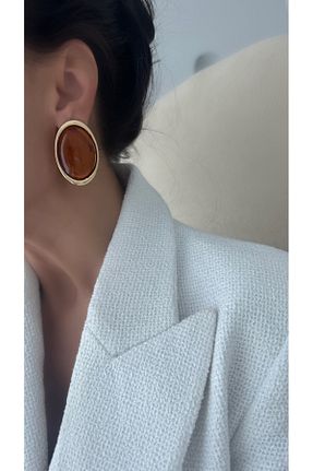 گوشواره استیل (فولاد) طلائی استیل (فولاد) Vi store - کد 888653019